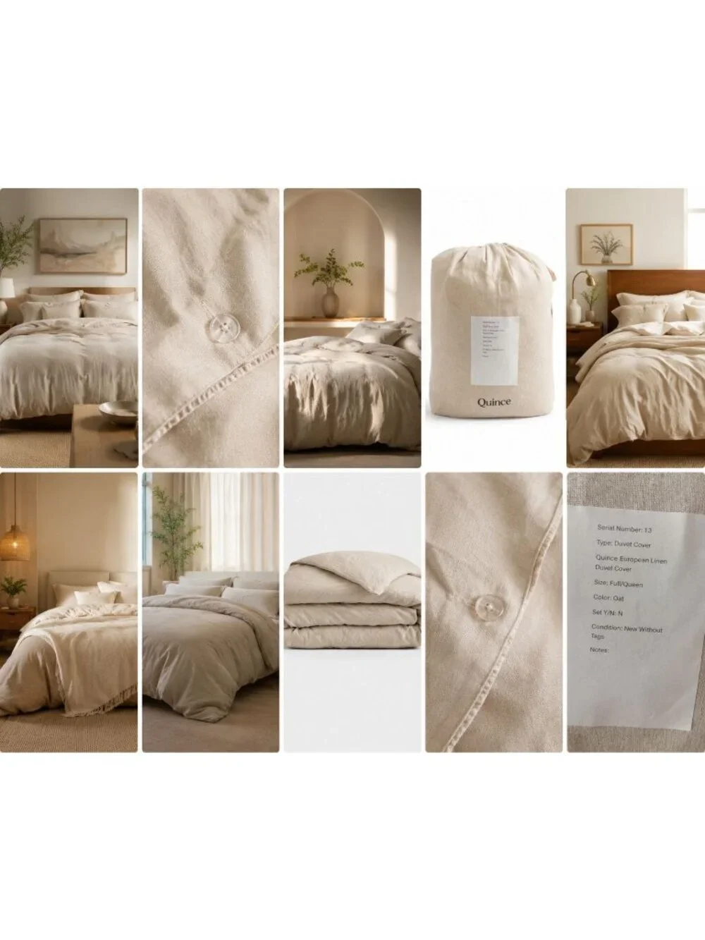 S13 | Quince European Linen Duvet Cover Full Queen Oat NWOT